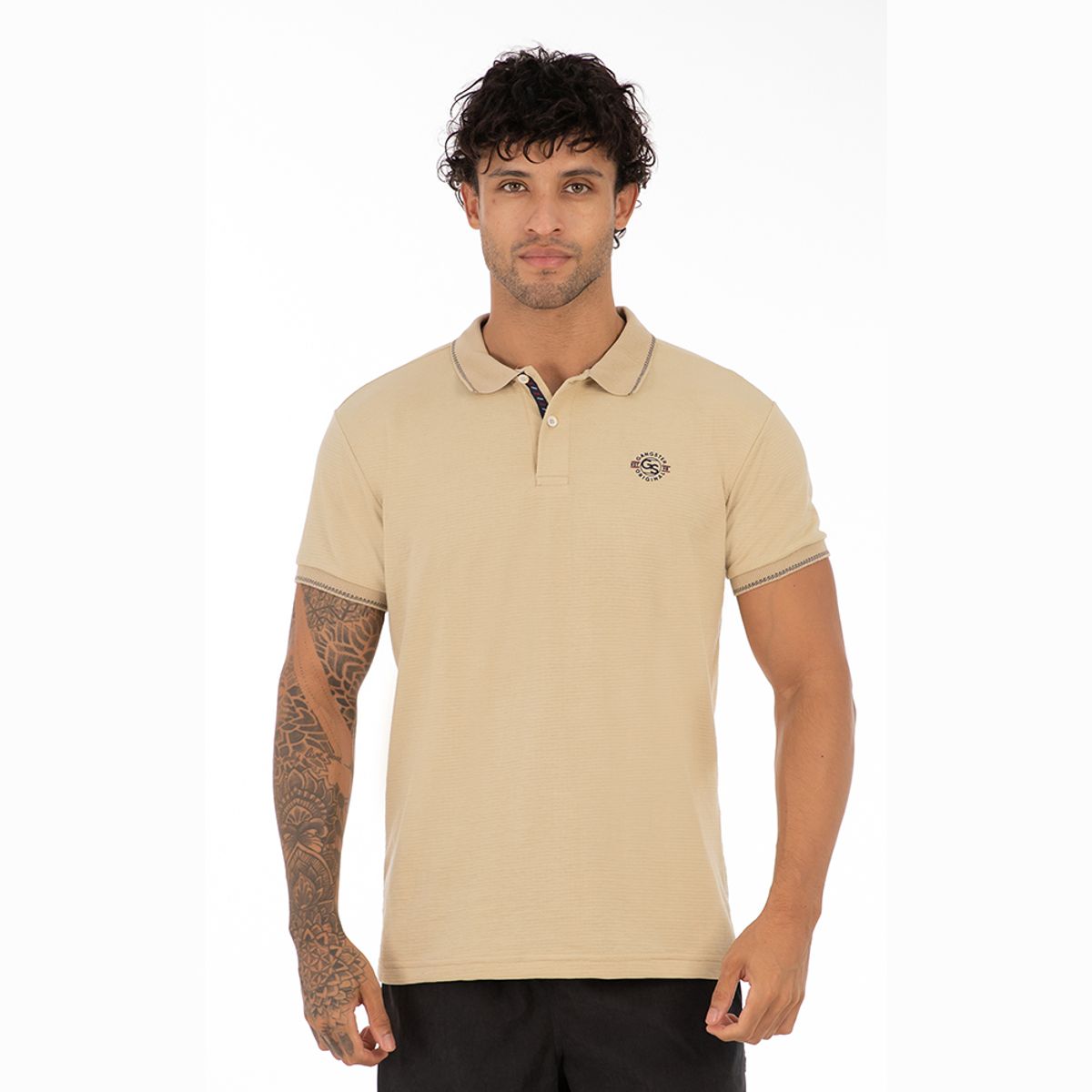 GANGSTER - Polera Polo Expo Beige Gangster