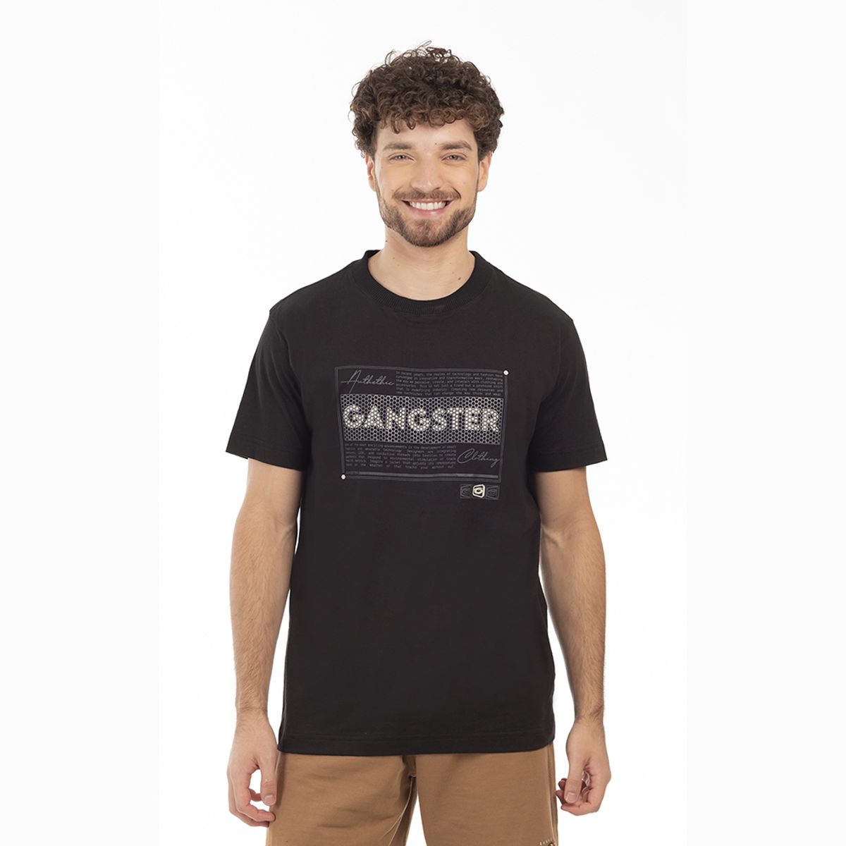 GANGSTER - Polera Mc Basica Canal Negro Gangster