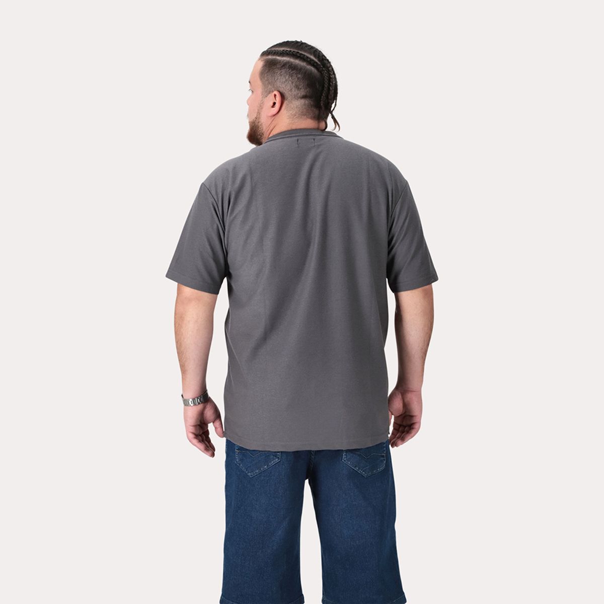 GANGSTER - Plus Polera MC Textura Fenway Gris Gangster