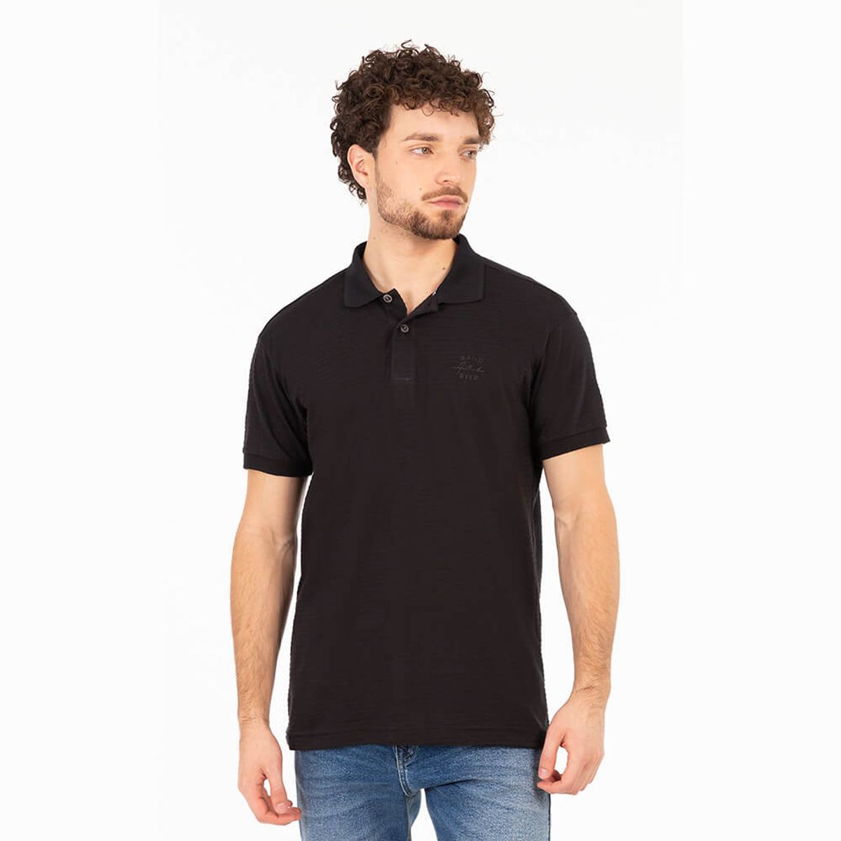 GANGSTER - Polera Polo  Pershing Negro Gangster