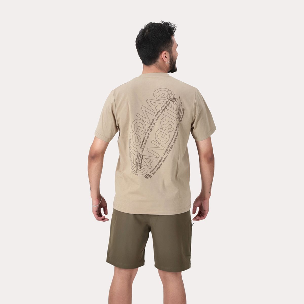 GANGSTER - Polera Mc Basica Rocke Beige Gangster