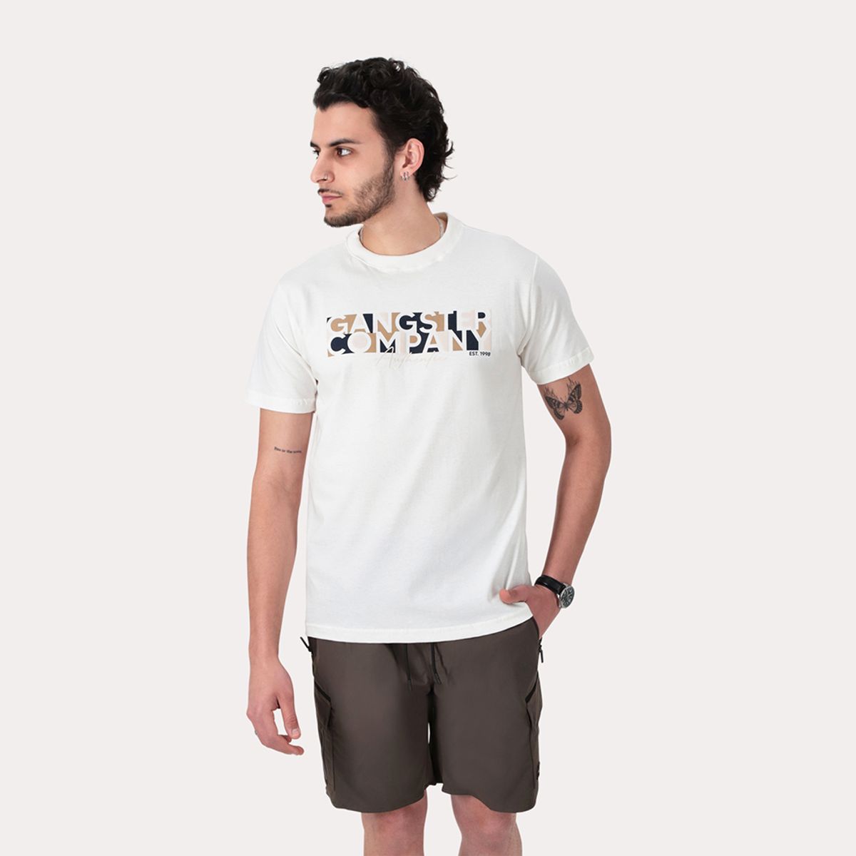 GANGSTER - Polera Mc Basica Bowery Blanco Gangster