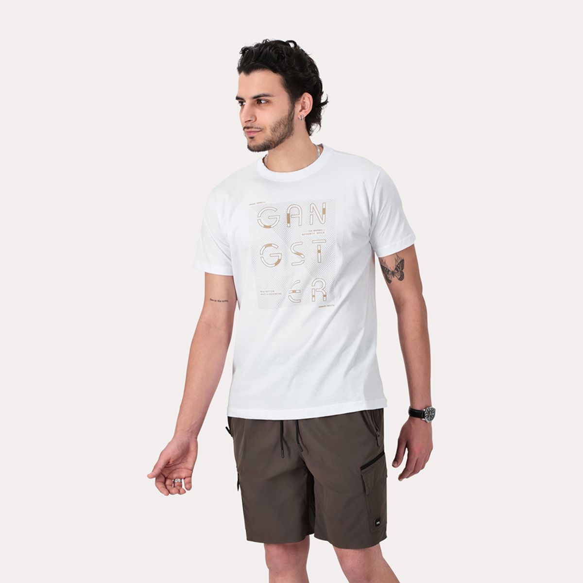 GANGSTER - Polera Mc Basica Broadway Blanco Gangster