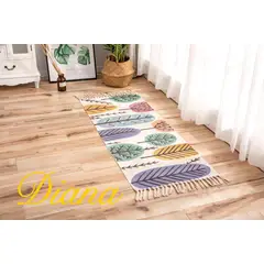 DIANA - BAJADA DE CAMA DE ALGODON Y LINO 60CMX150CM DISEÑO ARBOLES