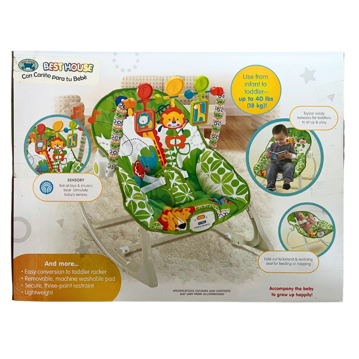 BABY - Mecedora 2 en 1 amigos de la jungla