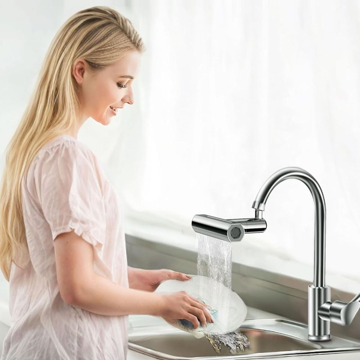 MOVI - Cabezal para Grifo 4en1 Gira 360°  Comodidad Y Eficiencia En Tu Cocina