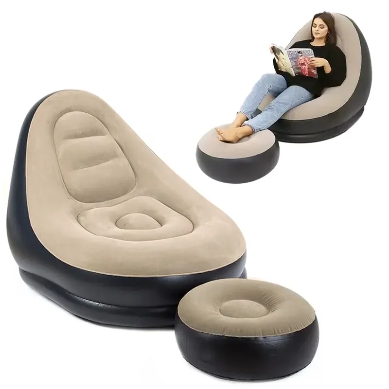 GENERICO - Sofa Sillon Inflable con Posa Pies