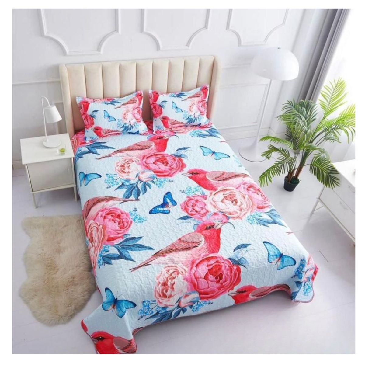 GENERICO - Cubrecama Quilt Verano Plaza y Media Infantil Floral