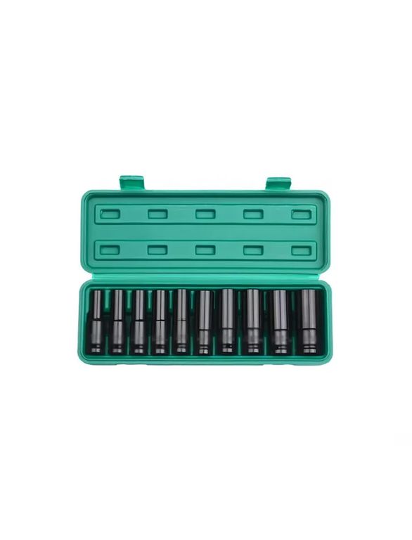 GENERICO Juego set dados de impacto 12 10 piezas 10 a 24 mm