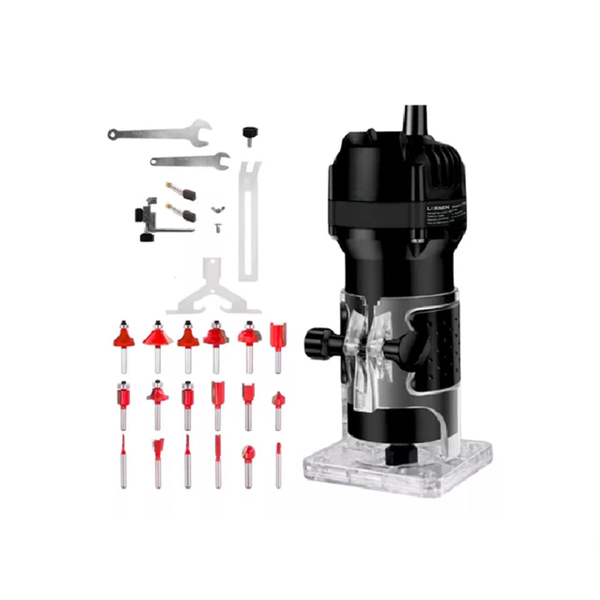 GENERICO - Kit fresadora router Tupi 6-635mm 220V 50Hz 550W + 18 fresas