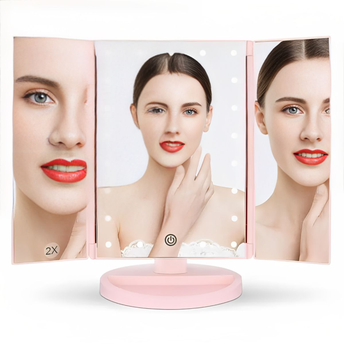 GENERICO - Espejo Para Maquillaje Aumentos 2x 3x Luz Led