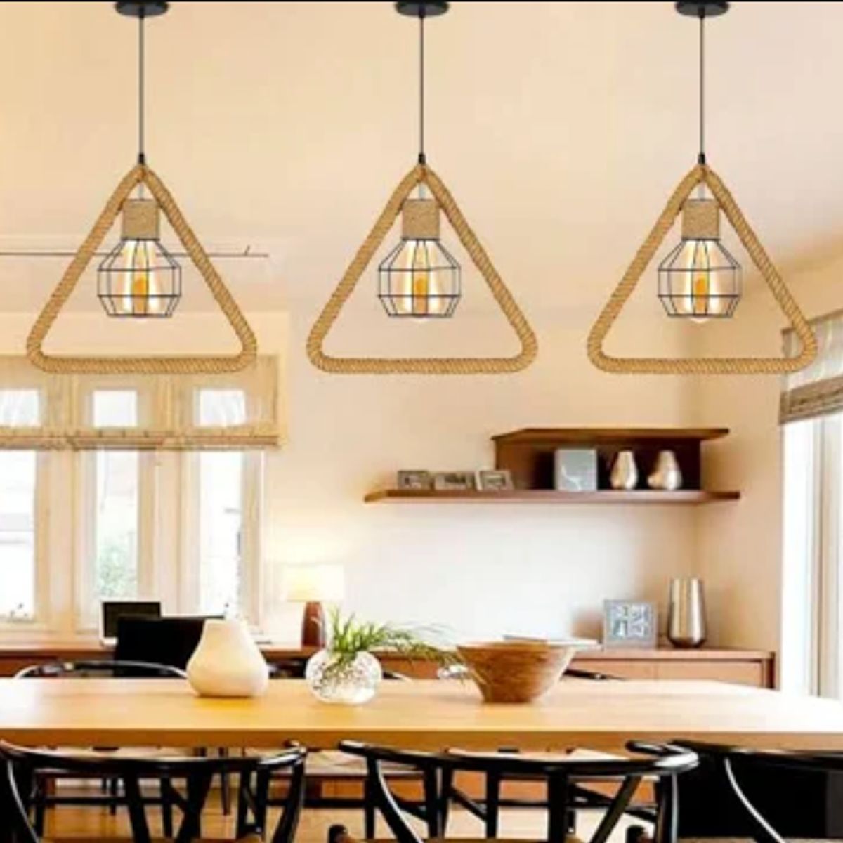 WANT - LAMPARA COLGANTE ESTILO RUSTICO PORTA E27