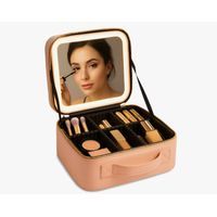 Estuche De Maquillaje Con Espejo Led Organizador Portatil
