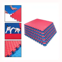 GENERICO - Plancha tatami 100cm X 100cm X 25cm Rojo Y Azul Boomfit
