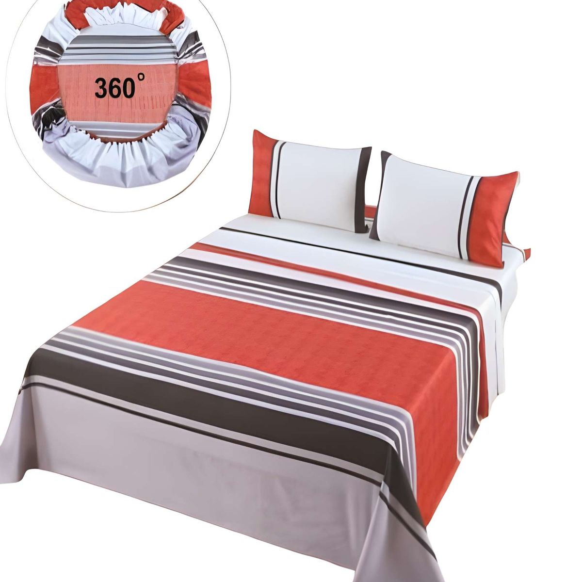 GENERICO - JUEGO DE SABANAS CASA SOL 15 PLAZA NARANJA