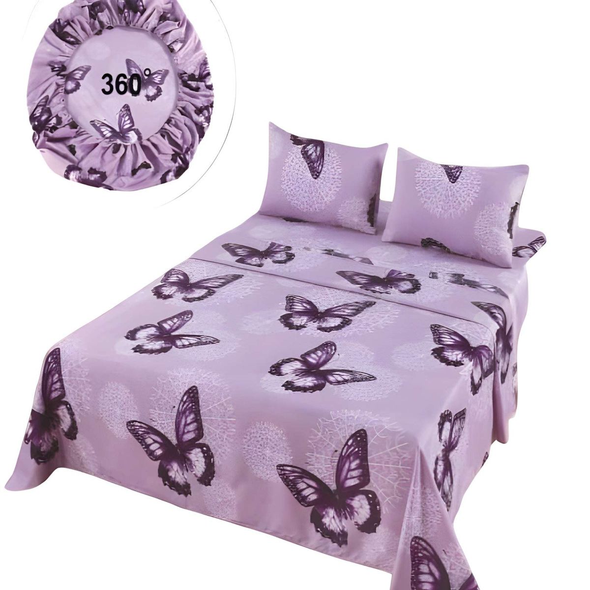 GENERICO - JUEGO DE SABANAS CASA SOL SUPER KING LILA