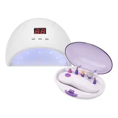 GENERICO - Lampara Led Secador De Uñas + Kit De Manicure Dremel 2 En 1