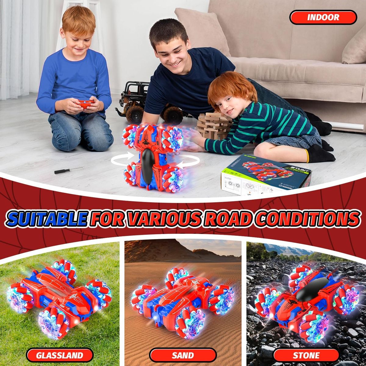 GENERICO - Spider Carro De Control Remoto Giro Regalos Para Navidad
