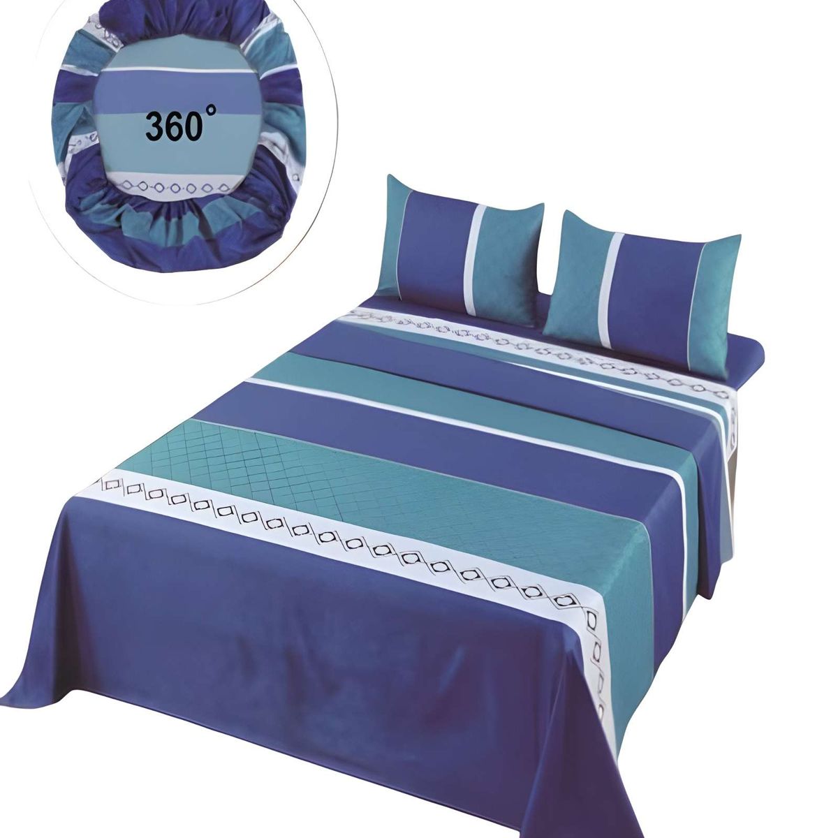 GENERICO - SABANAS CASA SOL SUPER KING AZUL