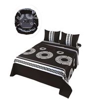 JUEGO DE SABANAS CASA SOL CON DISEÑO 15 PLAZA NEGRO2