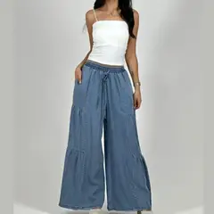 ARRAKASTA - Palazzo de mezclilla con pretina elasticada