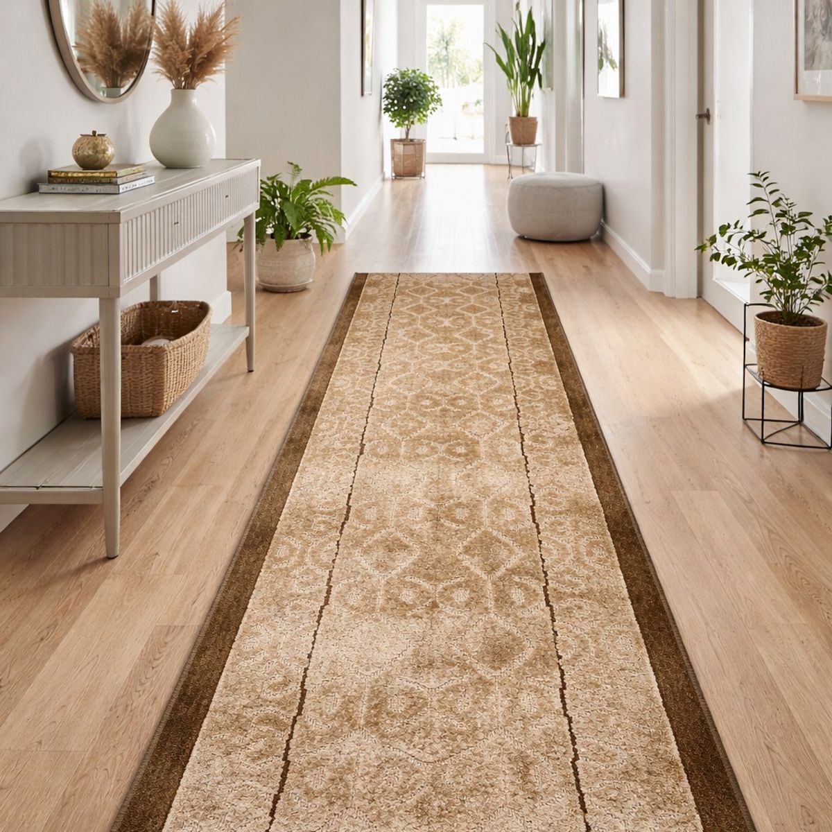 MROTTO - Alfombra Pasillo Cafe 70 cm x 150 cm ANTIDESLIZANTE Sin Overlock