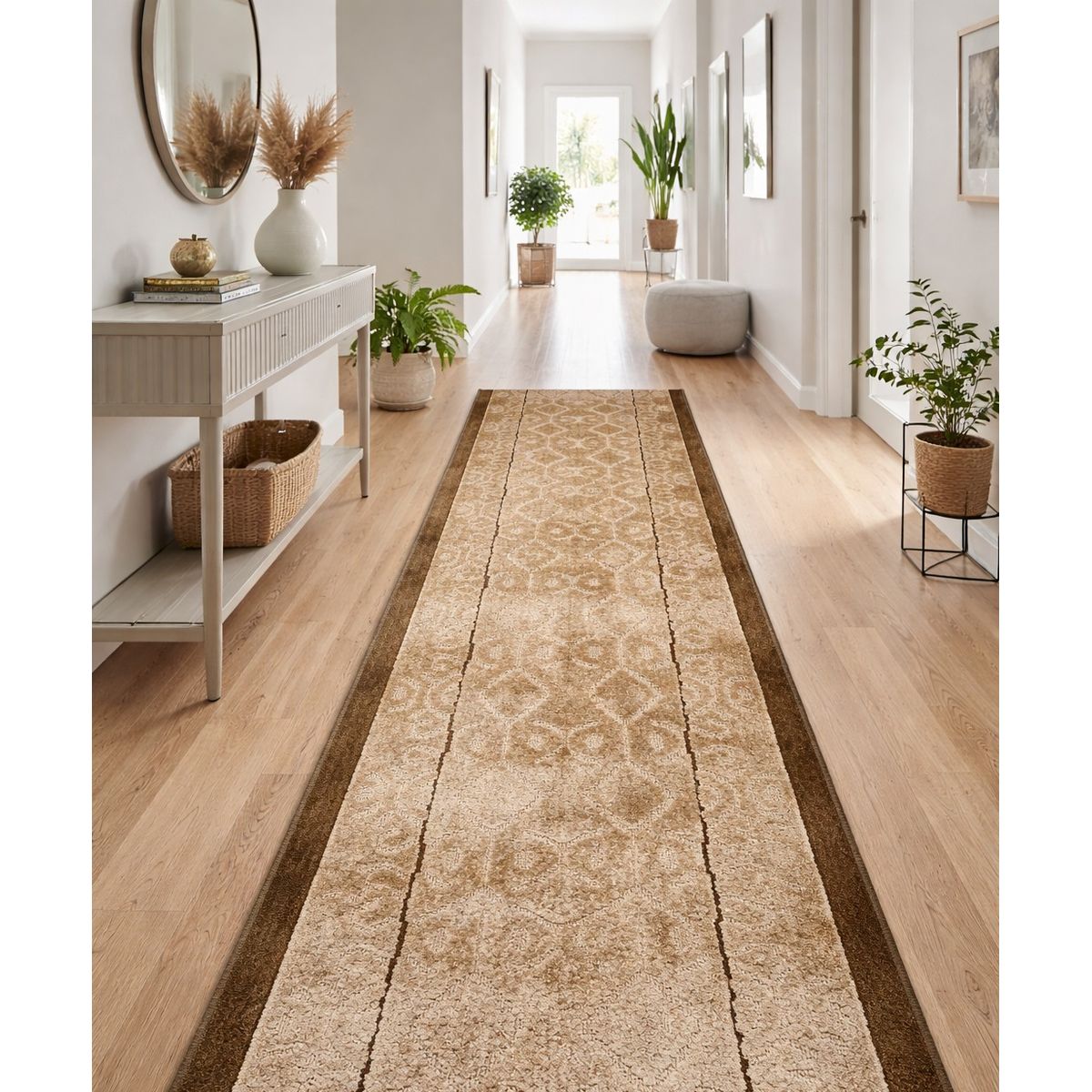 MROTTO - Alfombra Pasillo Cafe 70 cm x 150 cm ANTIDESLIZANTE Sin Overlock