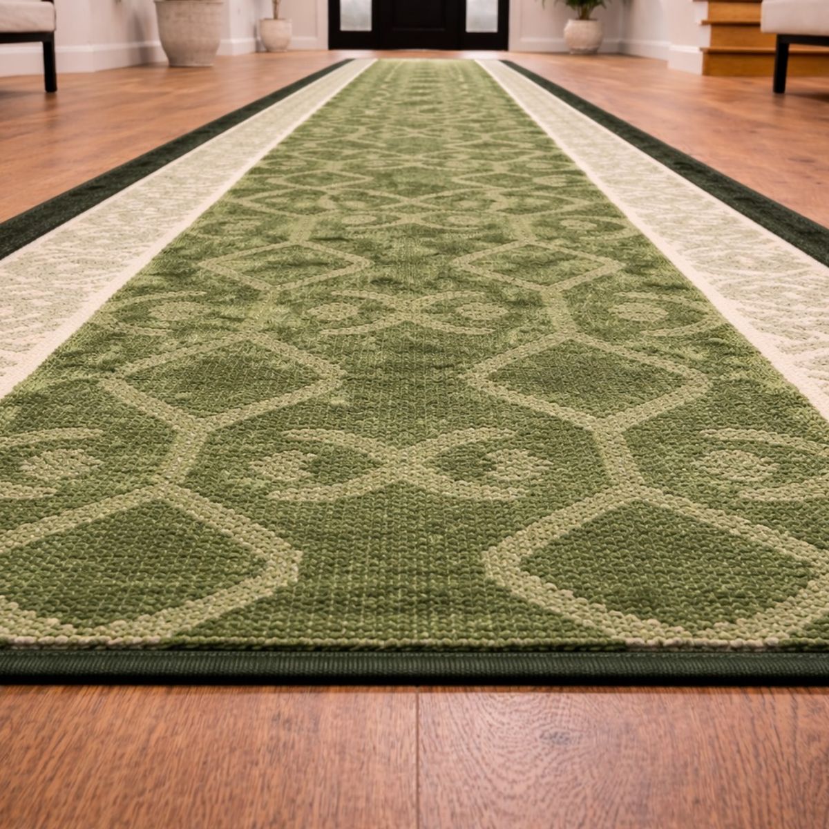 MROTTO - Alfombra Pasillo Verde 70 cm x 150 cm ANTIDESLIZANTE Sin Overlock