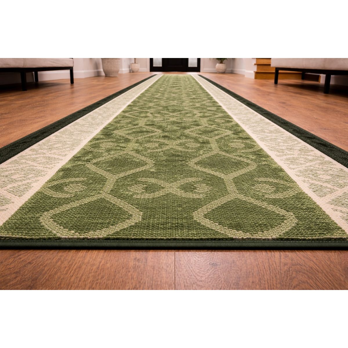MROTTO - Alfombra Pasillo Verde 70 cm x 150 cm ANTIDESLIZANTE Sin Overlock
