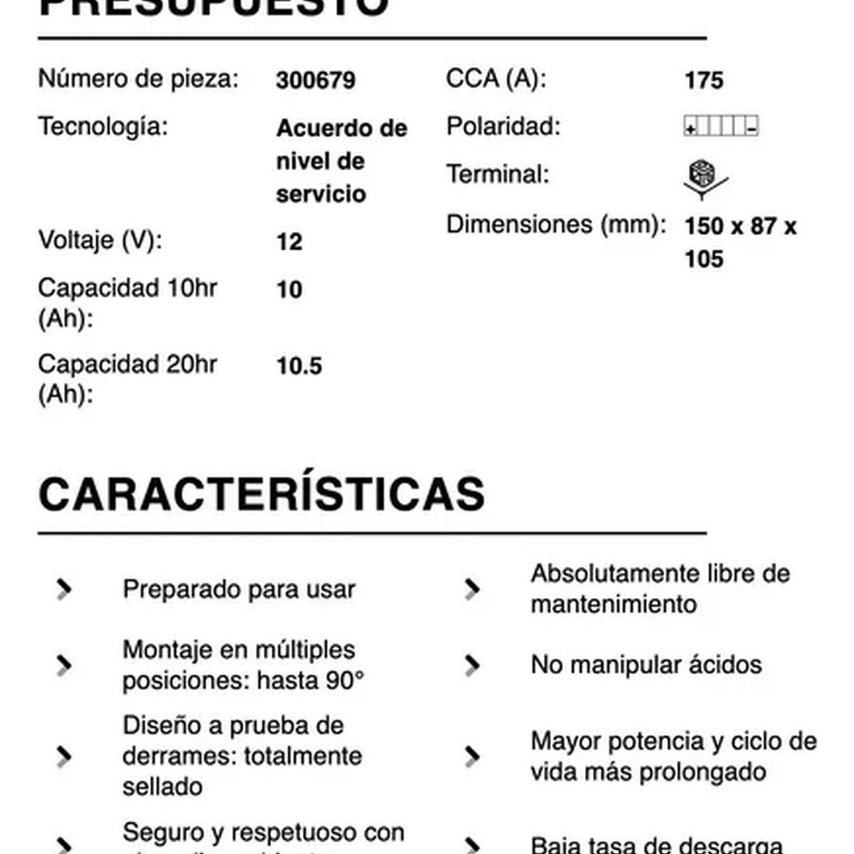 GENERICO - Batería Moto Bt12b-4  Yt12b-bs  Ft12b-4 Bs Battery