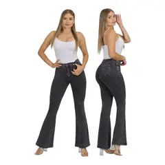HERIEL - Jeans Flare Push Up Acampanado Levanta Cola Corte Colombiano