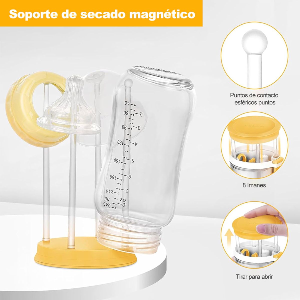 ZSPK - Cepillos para limpiar Biberones de Bebé 6-Set Amarillo