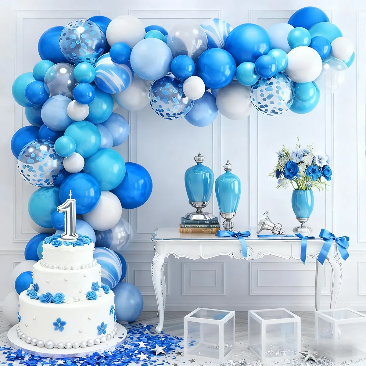 GENERICO - Juego De 116 Globos Azul Para Decoraciones De Cumpleanos