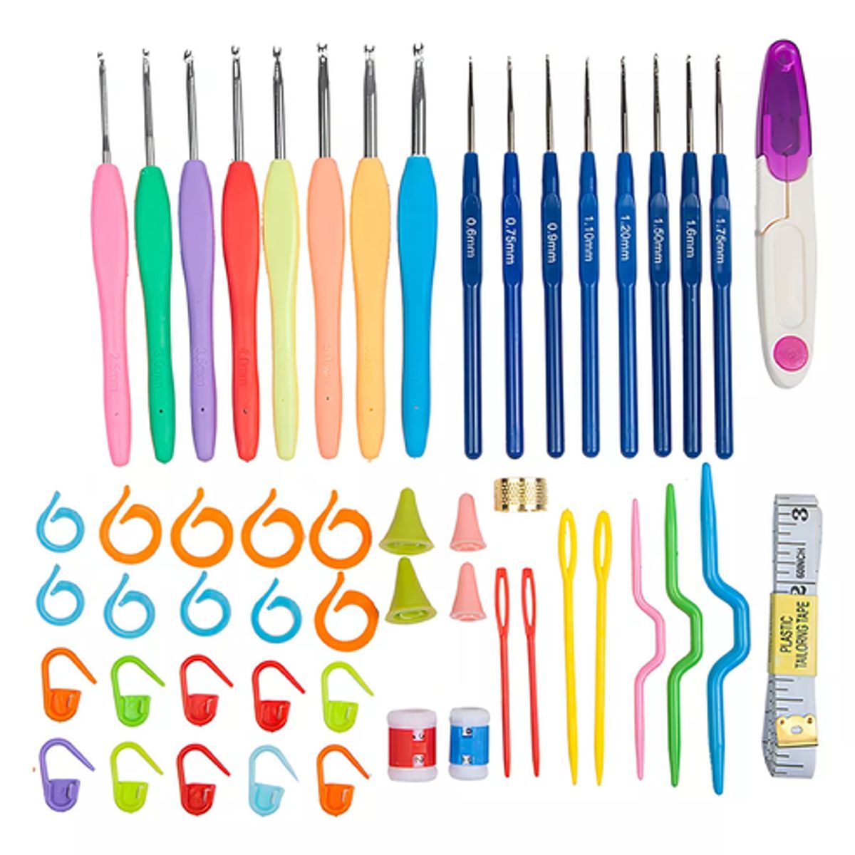 GENERICO - Kit de Ganchos Ergonómicos y Accesorios para Tejer