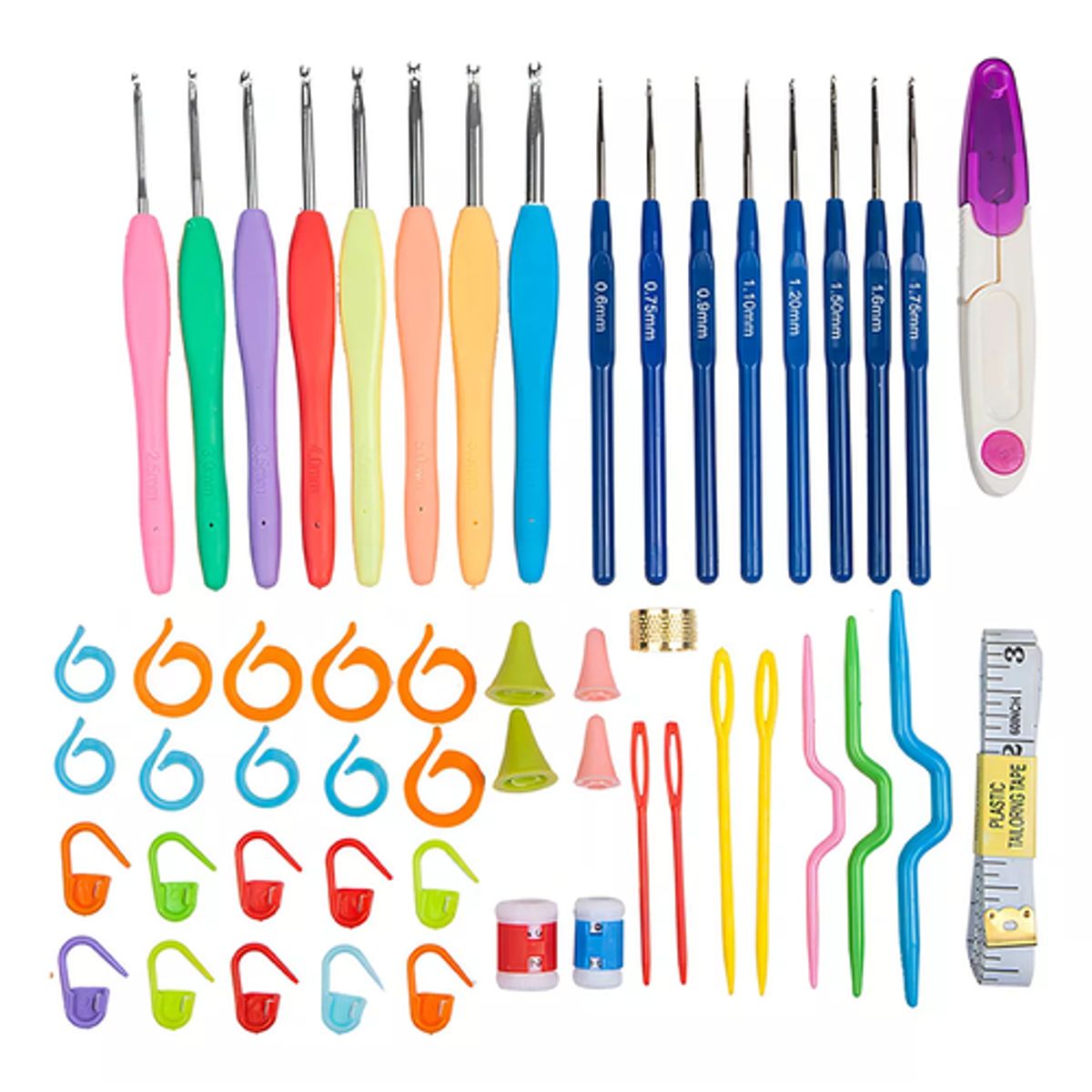 GENERICO - Kit de Ganchos Ergonómicos y Accesorios para Tejer