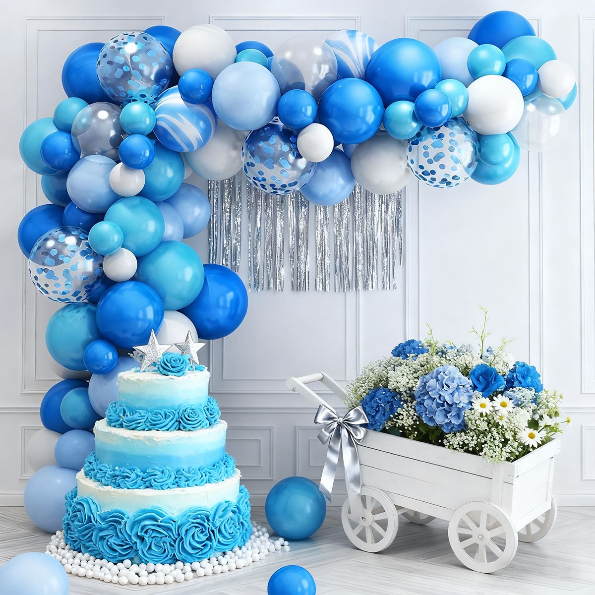 GENERICO - Juego De 116pcs Globos Azul Para Decoraciones De Fiesta