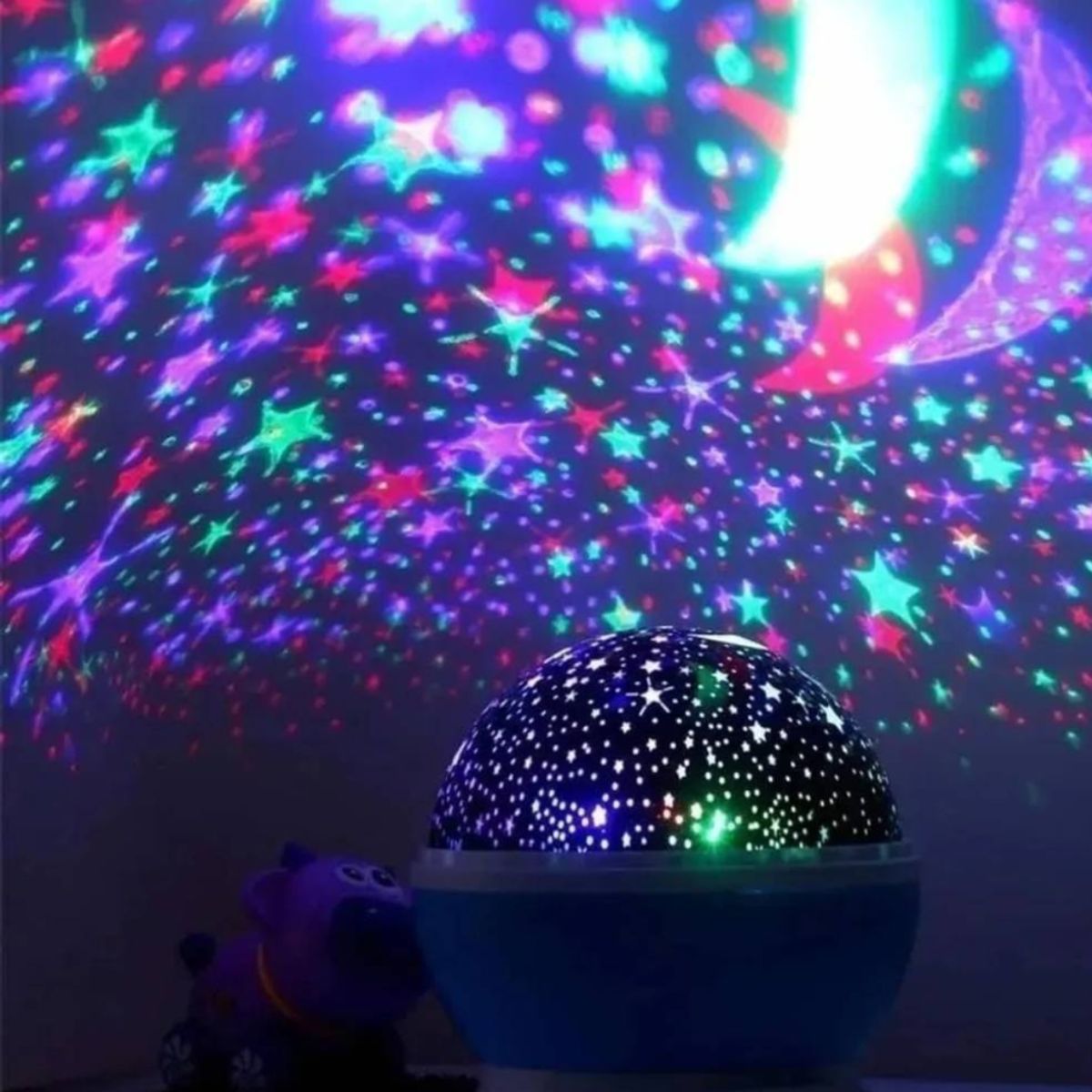 MOVI - LAMPARA LED ESPANTACUCOS PROYECTOR LUZ ESTRELLAS MESA NIÑOS