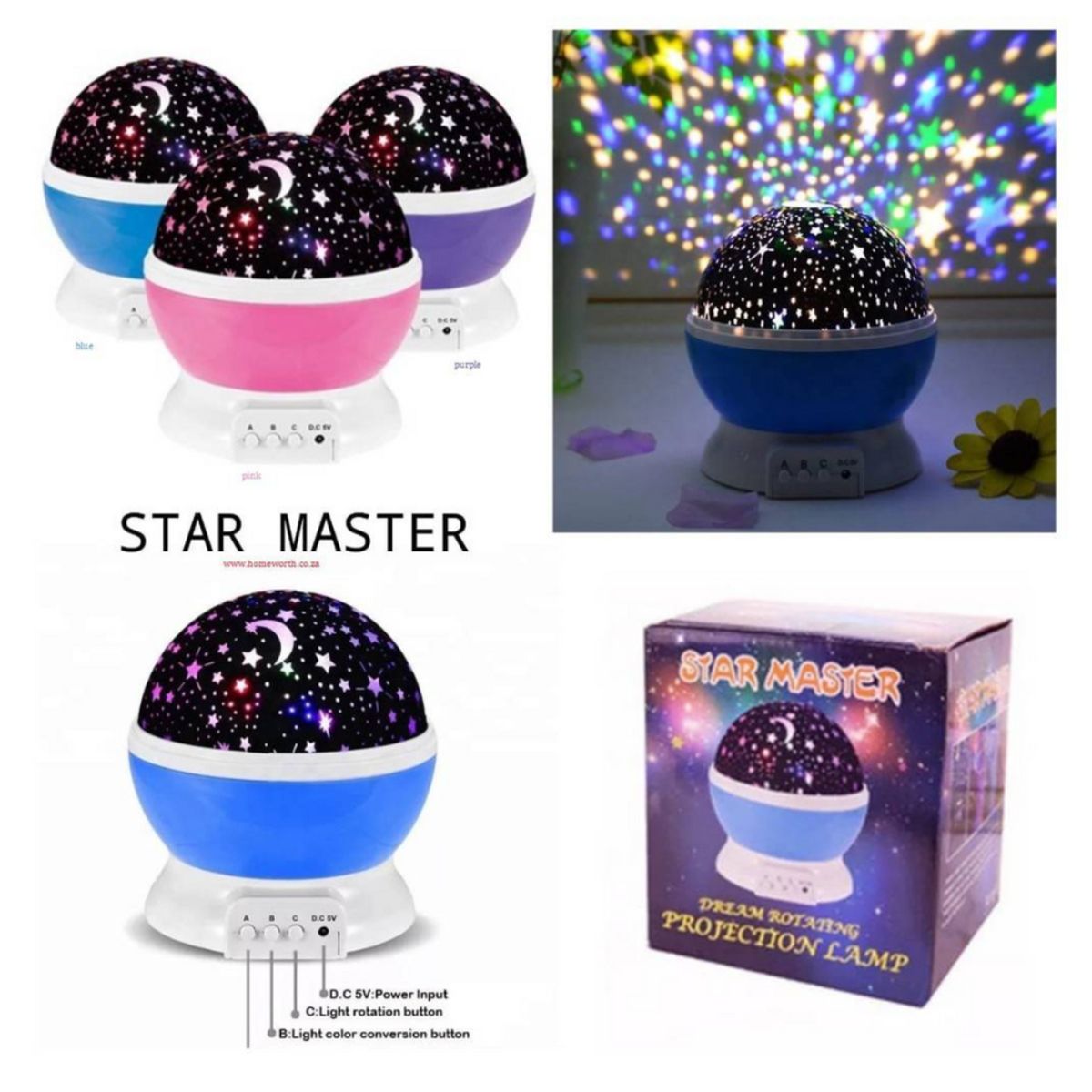 MOVI - LAMPARA LED ESPANTACUCOS PROYECTOR LUZ ESTRELLAS MESA NIÑOS