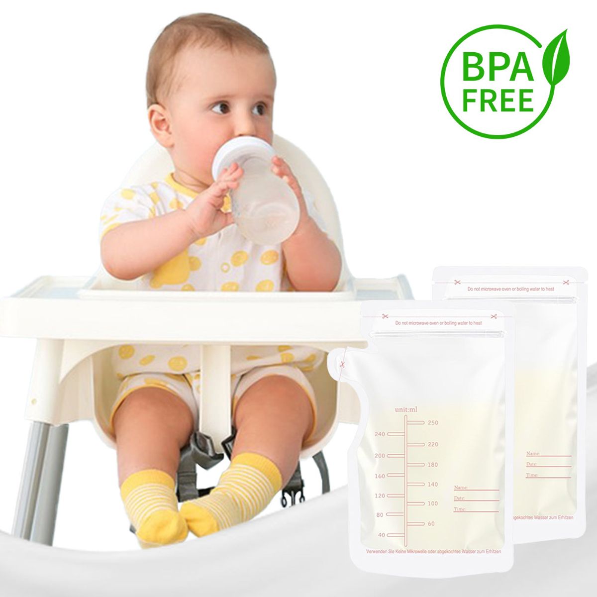 ZSPK - 30 Pcs Bolsas Para Almacenar Leche Materna 250ml