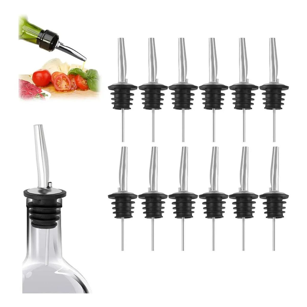 GENERICO - Pack 12 Dosificadores Dispensador De Licor Kit Bartender Set