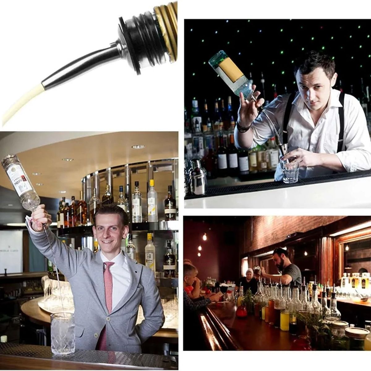 GENERICO - Pack 12 Dosificadores Dispensador De Licor Kit Bartender Set