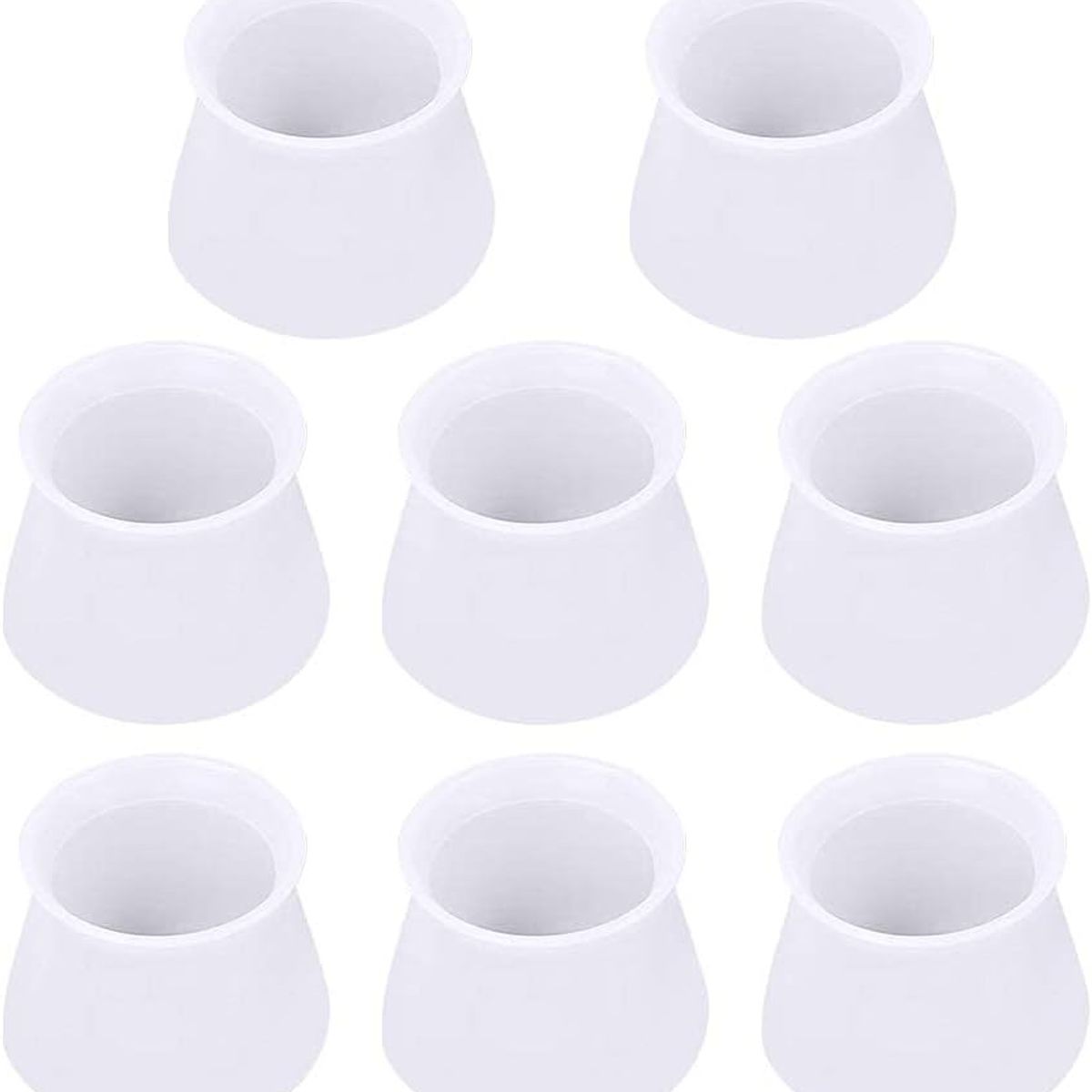 KUANGYE - 8 Protectores De Patas De Muebles Antideslizantes Silicona Blanco