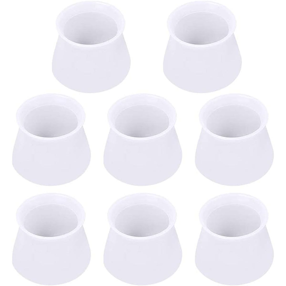 KUANGYE - 8 Protectores De Patas De Muebles Antideslizantes Silicona Blanco