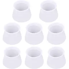 KUANGYE - 8 Protectores De Patas De Muebles Antideslizantes Silicona Blanco
