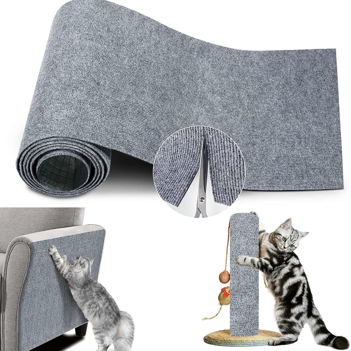 KUANGYE - Tapete Rascador Para Gatos Sofá Protector Adhesivo 30x200cm
