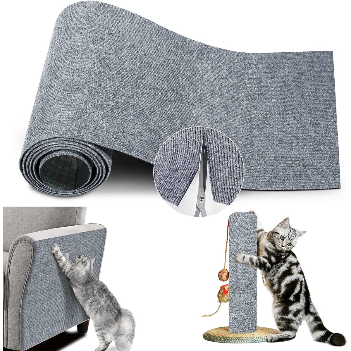 KUANGYE - Tapete Rascador Para Gatos Sofá Protector Adhesivo 30x200cm