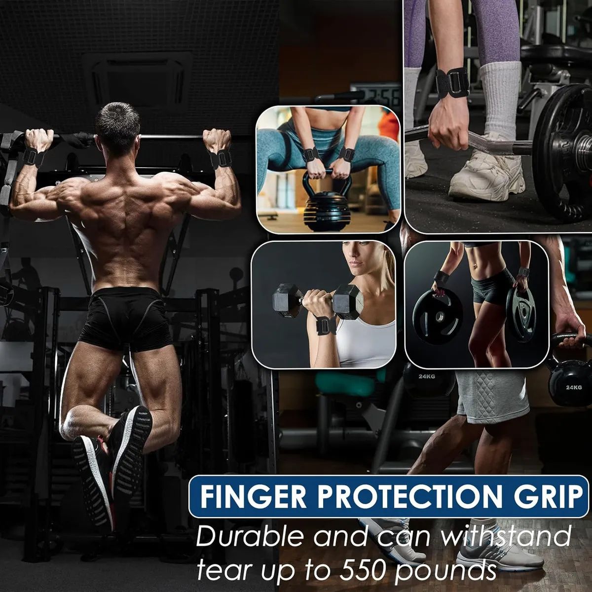 KUANGYE - Calleras Cueroprotectores De Mano Tipo Straps Para Crossfit