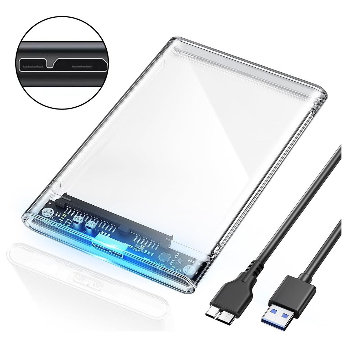 SUPERCENTER - Cofre Case Transparente Disco Duro Sata25 Usb30