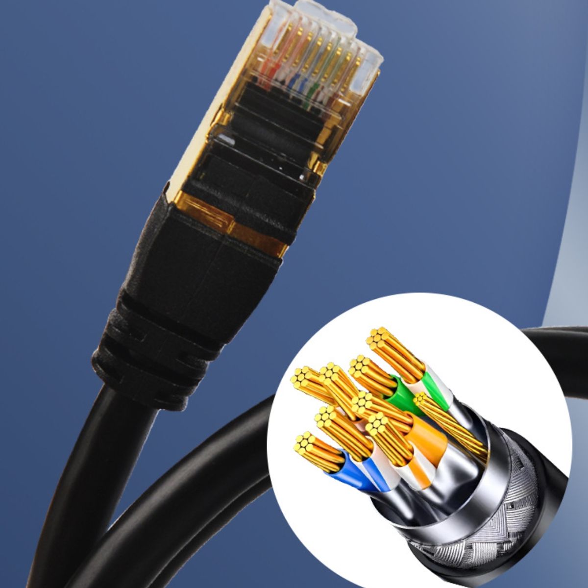 KINDA NICE - Cable De Red De Doble Blindaje De 20m Categoría 7 10 Gigabit