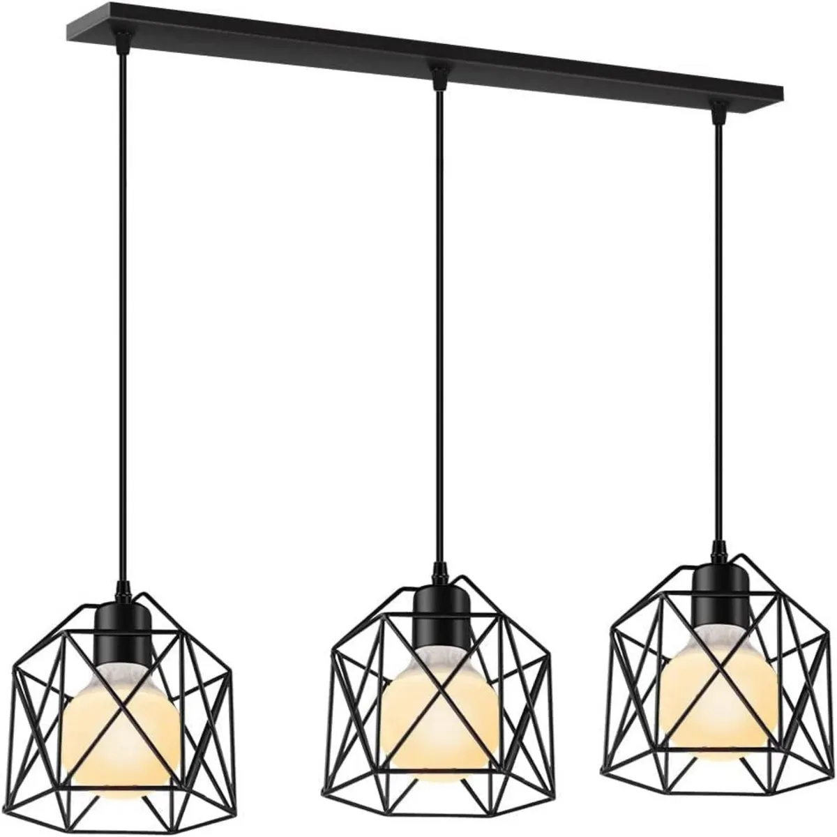 TATEE - Lámpara Colgante De Techo Cristal Moderna Decorativa 3 Cabez